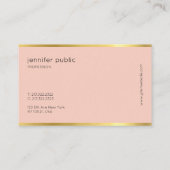 Carte De Visite Élégant Script De Main Cursive Rose Et Or Moderne (Dos)