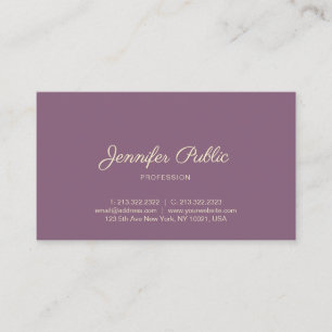 Carte De Visite Élégant script de main moderne tendance Gold Texte