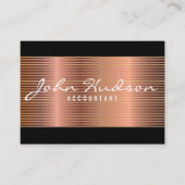 Carte De Visite Élégant script en cuivre Design moderne 3.5x2.5 (Devant)