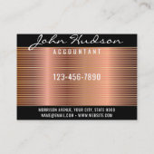 Carte De Visite Élégant script en cuivre Design moderne 3.5x2.5 (Dos)