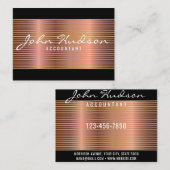 Carte De Visite Élégant script en cuivre Design moderne 3.5x2.5 (Devant / Derrière)