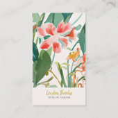 Carte De Visite Élégant script floral or | Social Media QR Code (Dos)