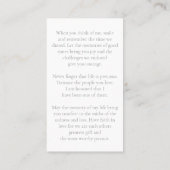 Carte De Visite Elegant Script Funeral Photo Prayer Cards (Dos)