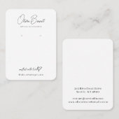 Carte De Visite Elegant Script Heart Logo display holder (Devant / Derrière)