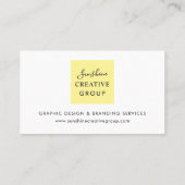 Carte De Visite Élégant Script Jaune Professionnel Moderne (Dos)