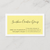 Carte De Visite Élégant Script Jaune Professionnel Moderne (Devant)