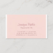 Carte De Visite Élégant script libre design élégant rose clair (Dos)