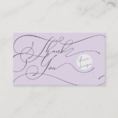 Carte De Visite Elegant Script Logo Thank You Branding Purple (Devant)