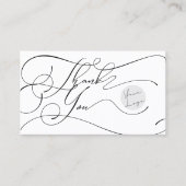 Carte De Visite Elegant Script Logo Thank You Small Branding (Devant)