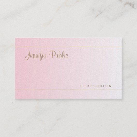 Carte De Visite Élégant script main Calligraphié Modèle tendance (Devant)