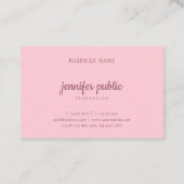 Carte De Visite Élégant script main moderne Texte rose pâle Modèle (Dos)