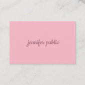 Carte De Visite Élégant script main moderne Texte rose pâle Modèle (Devant)