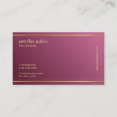 Carte De Visite Elégant Script main or Aesthétique Elite Luxe (Dos)