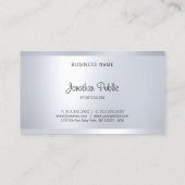 Carte De Visite Élégant Script manuscrit Argent Look Glam moderne (Dos)