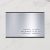 Carte De Visite Élégant Script manuscrit Argent Look Glamour (Dos)