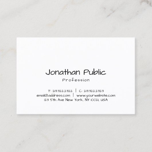 Carte De Visite Élégant script manuscrit Modèle professionnel (Devant)