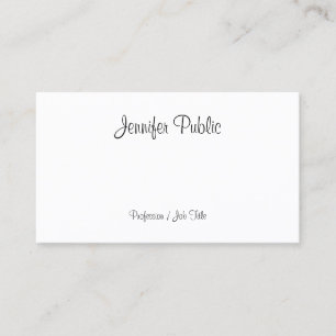 Carte De Visite Élégant Script manuscrit Moderne Design élégant Ch
