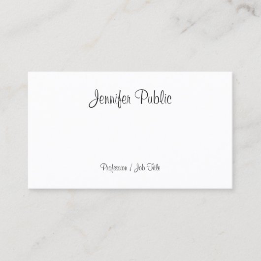 Carte De Visite Élégant Script manuscrit Moderne Design élégant Ch (Devant)