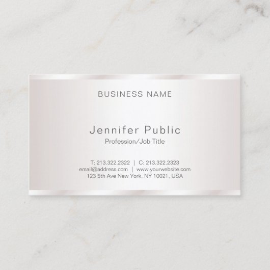 Carte De Visite Élégant Script manuscrit Moderne Glamor Luxe (Dos)