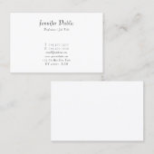 Carte De Visite Élégant script manuscrit moderne minimaliste (Devant / Derrière)