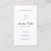 Carte De Visite Élégant Script manuscrit Moderne Monogramme Simple (Dos)