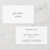 Carte De Visite Élégant script manuscrit Moderne Professionnel Top (Devant / Derrière)