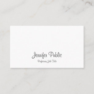 Carte De Visite Élégant Script manuscrit Moderne Simple Plain