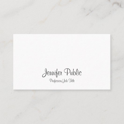 Carte De Visite Élégant Script manuscrit Moderne Simple Plain (Devant)
