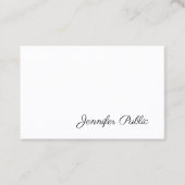 Carte De Visite Élégant Script manuscrit Moderne Sleek Plain (Devant)