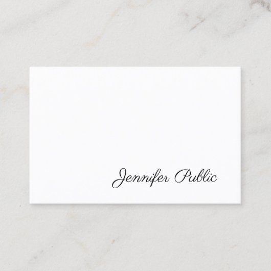 Carte De Visite Élégant Script manuscrit Moderne Sleek Plain (Devant)