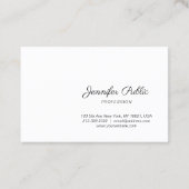 Carte De Visite Élégant Script manuscrit Moderne Sleek Plain (Dos)