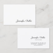 Carte De Visite Élégant Script manuscrit Moderne Sleek Plain (Devant / Derrière)