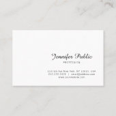 Carte De Visite Élégant script manuscrit moderne Smart Plain (Dos)