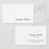 Carte De Visite Élégant script manuscrit moderne Smart Plain (Devant / Derrière)