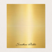 Carte De Visite Élégant script manuscrit Nom Faux Gold Modern (Extérieur déplié)