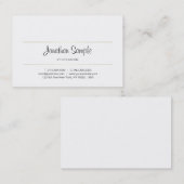 Carte De Visite Élégant script manuscrit Or Luxury Plain (Devant / Derrière)