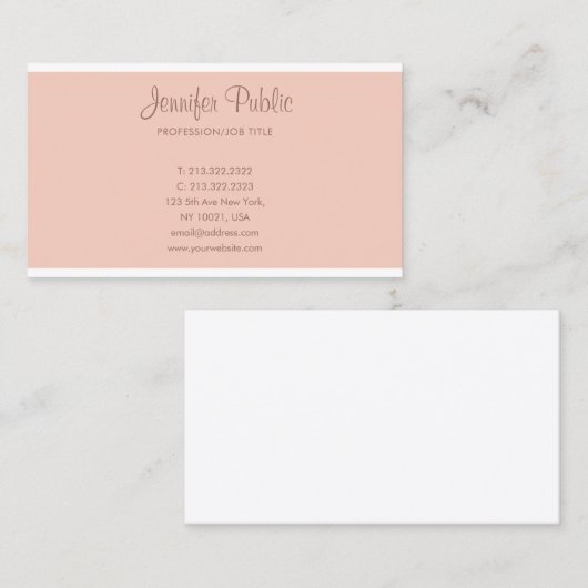 Carte De Visite Élégant script manuscrit professionnel assez joli (Devant / Derrière)