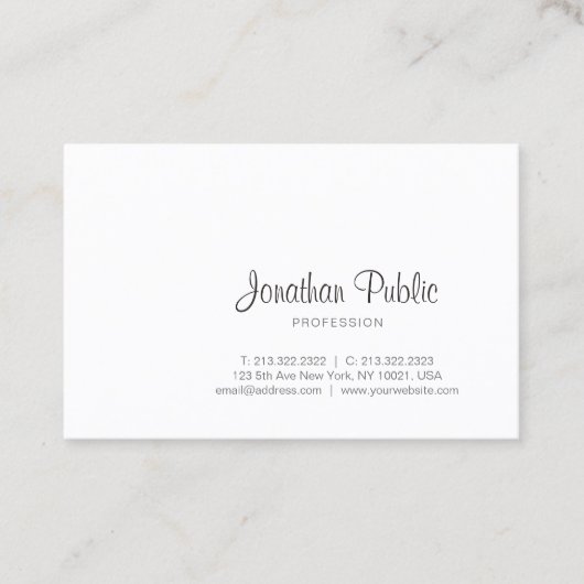 Carte De Visite Élégant script manuscrit professionnel moderne (Devant)
