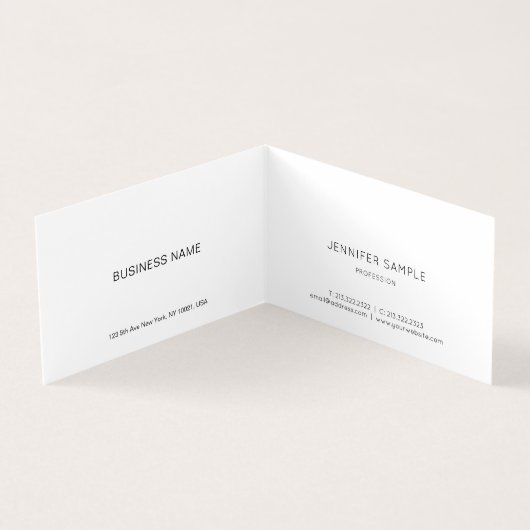 Carte De Visite Élégant script manuscrit propre Modèle moderne (Intérieur)