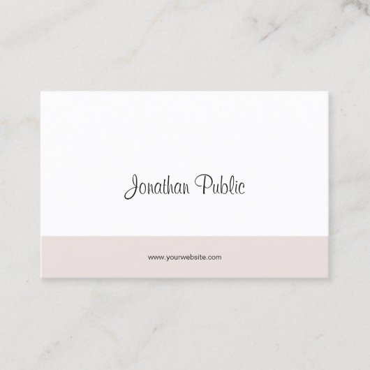 Carte De Visite Élégant script manuscrit Simple Modèle moderne (Devant)