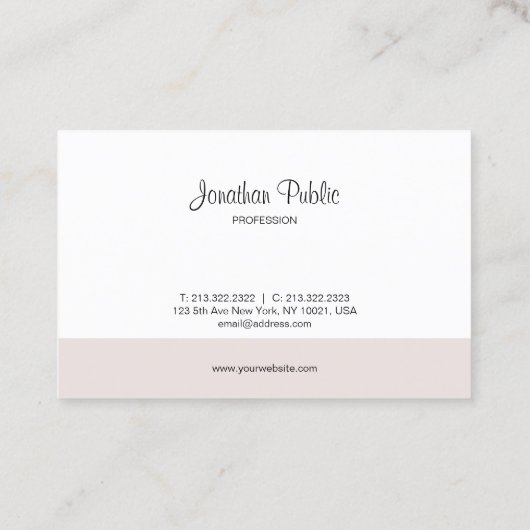 Carte De Visite Élégant script manuscrit Simple Modèle moderne (Dos)