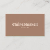 Carte De Visite Élégant Script Mocha Mousse Tan Beige Chic Minimal (Devant)