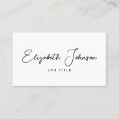 Carte De Visite Élégant Script Modern Chic Photo QR Code (Devant)