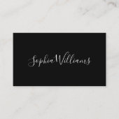 Carte De Visite Elegant Script Modern Minimalist Black (Devant)