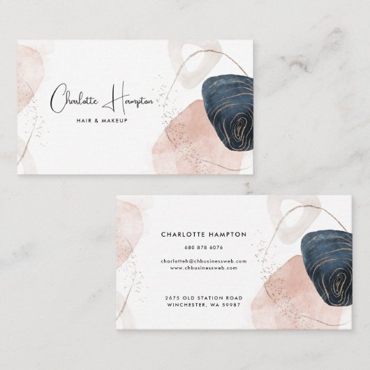 Carte De Visite Élégant Script moderne (Devant / Derrière)