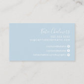 Carte De Visite ELEGANT script moderne chic joli or bleu bébé (Dos)