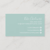 Carte De Visite ELEGANT script moderne chic joli or menthe vert (Dos)