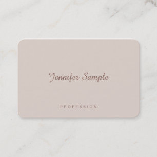 Carte De Visite Élégant script moderne de luxe Simple Plain tend