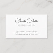 Carte De Visite Élégant Script Moderne Élégant Cute Modèle blanc (Dos)