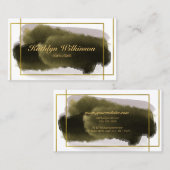 Carte De Visite Élégant Script moderne Gold Geométrique Profession (Devant / Derrière)